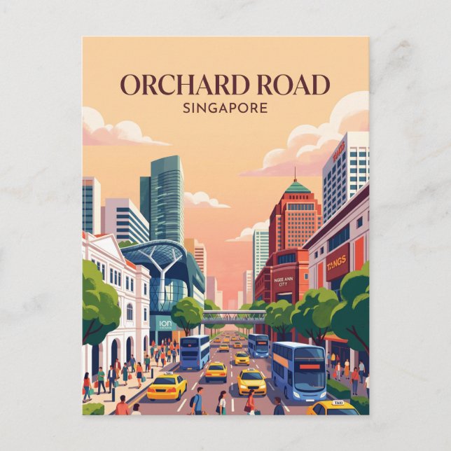 Orchard Road Singapore Vykort (Framsida)