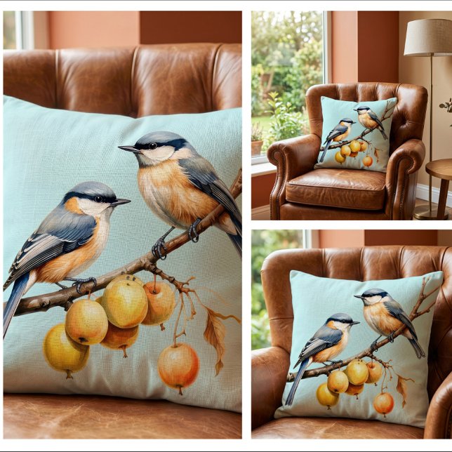 OrchardSong Haven Fågel Kastkudde för Airbnb Kudde (Where Every Songbird Welcomes You Home.)