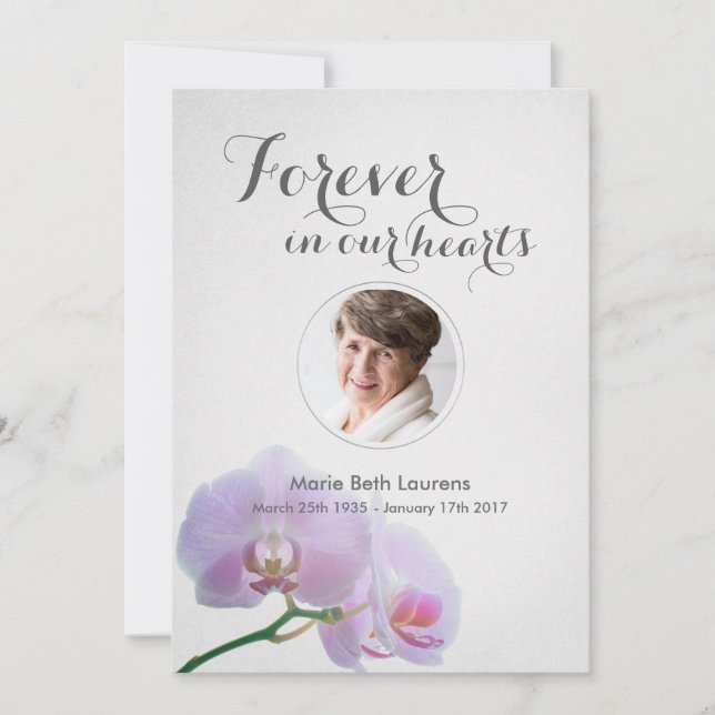 Orchds Memorial - tack för ditt kort med foto (Framsida)