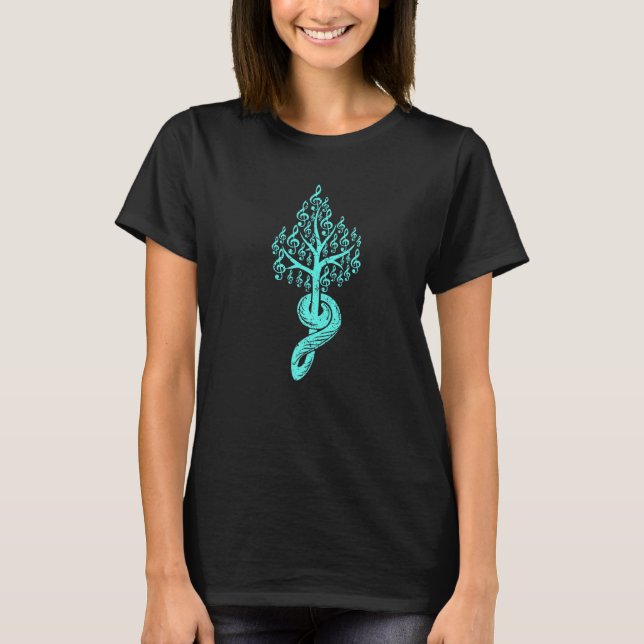 Orchestra Classical Musik noter Musician Träd Treb T Shirt (Framsida)