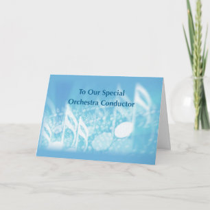 Orchestra Conductor Birthday Notes on Blue Kort