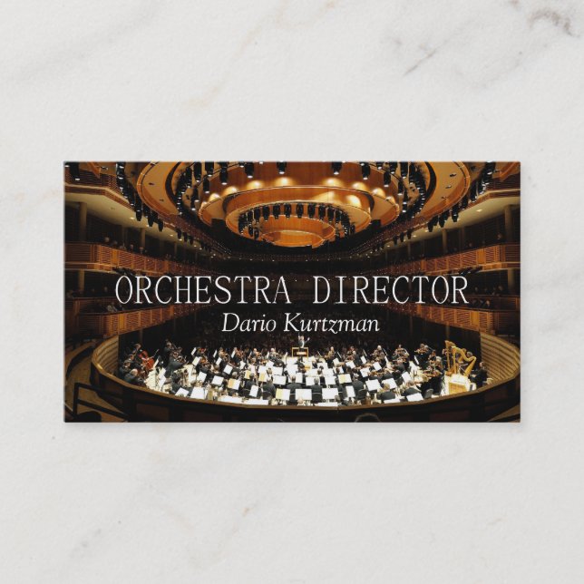 Orchestra Director Music Instructor Lessons Visitkort (Framsida)