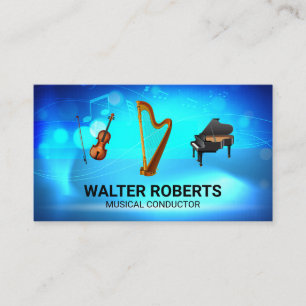 Orchestra Harp Violin Piano Visitkort