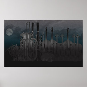Orchestra Instrument Natt Skyline Poster