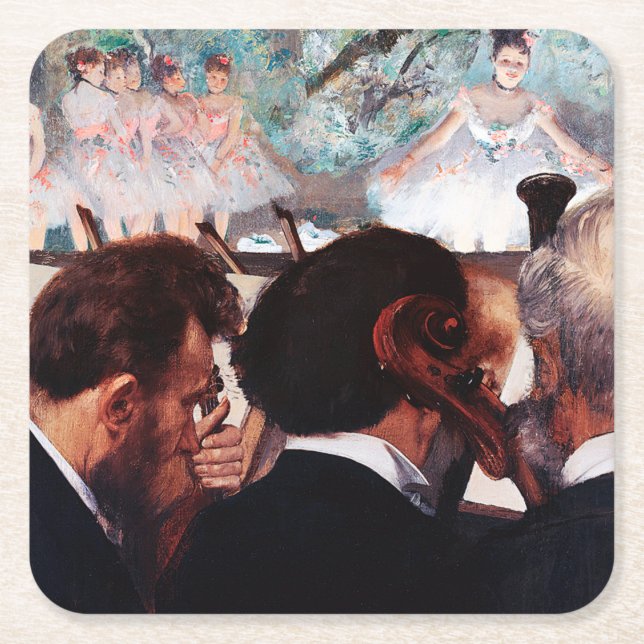Orchestra Musician, Edgar Degas Underlägg Papper Kvadrat (Framsidan)