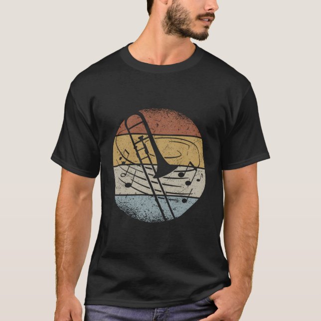 Orchestra Trombonist Musician Notes Trombone T Shirt (Framsida)