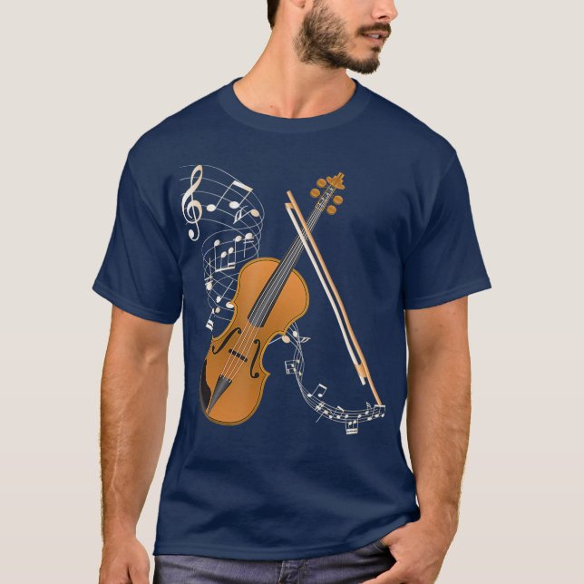 Orchestra Violin Player Gift Musical Instrument T Shirt (Framsida)