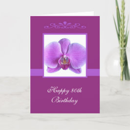 Orchid 80:e födelsedagskort kort