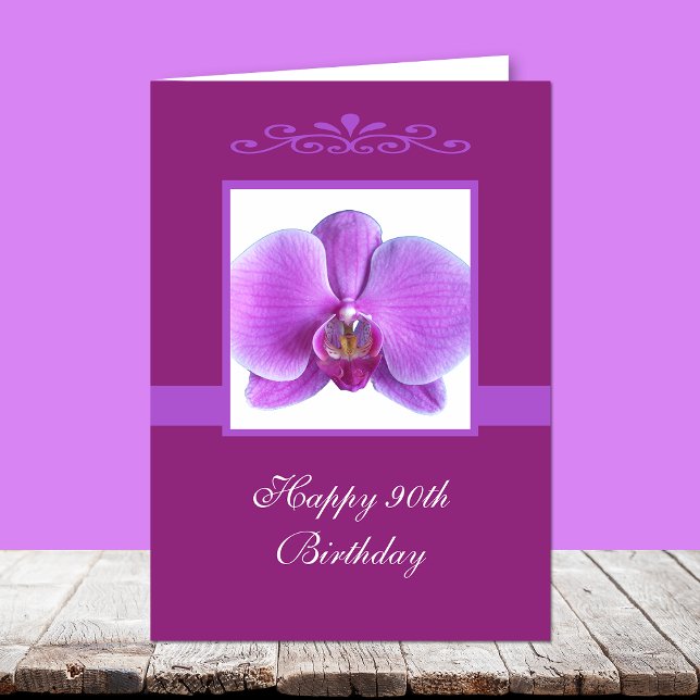 Orchid 90:e födelsedagskort kort (Skapare uppladdad)