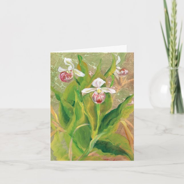Orchid-anteckningskort för dam tack kort (Framsida)