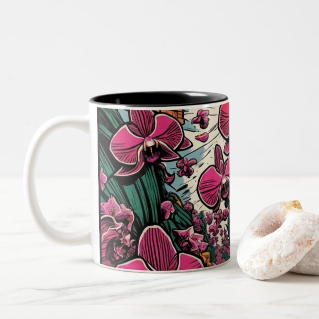 Orchid Art Design Mugg (Med munk)