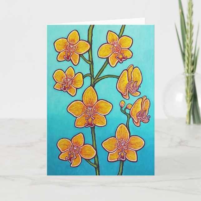 Orchid Azure Bliss II-hälsningskort Kort (Framsida)