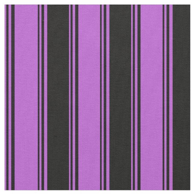 Orchid & Black Stripe/LUNDA Mönster Tyg (Närbild)