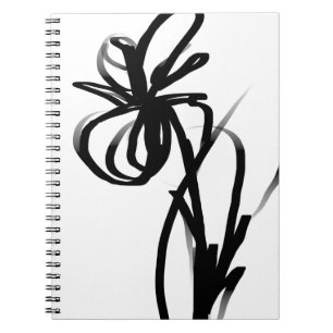 Orchid Blanc: Abstrakt vit och svart Anteckningsbok