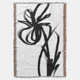 Orchid Blanc: Abstrakt vit och svart Filt