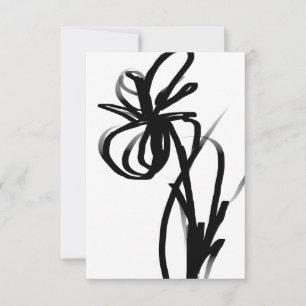 Orchid Blanc: Abstrakt vit och svart Kort