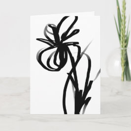 Orchid Blanc: Abstrakt vit och svart Kort