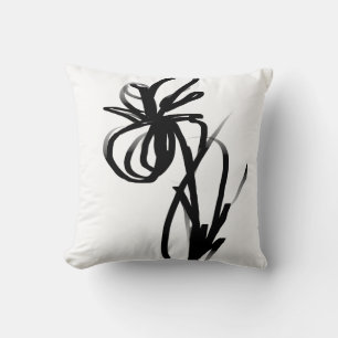 Orchid Blanc: Abstrakt vit och svart Kudde