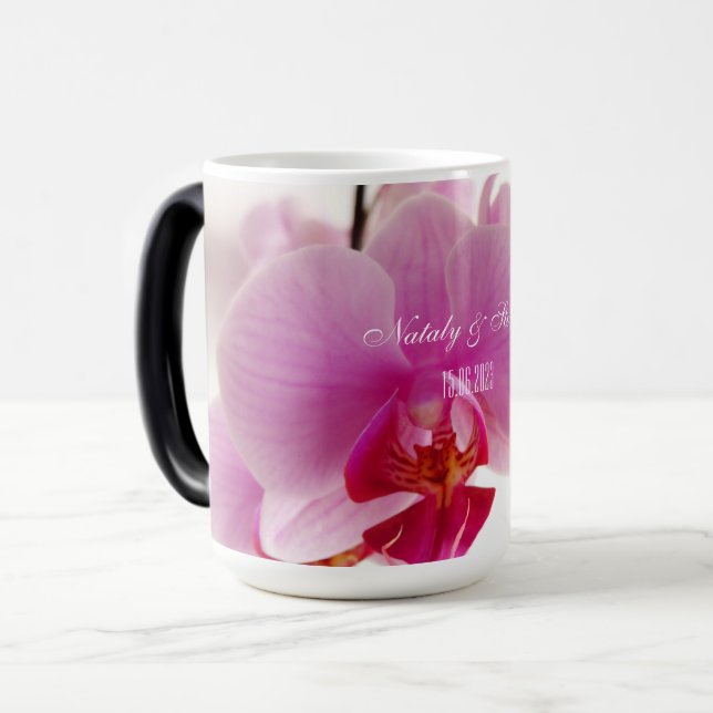 Orchid-blomma Magisk Mugg (Framsida vänster)