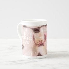 Orchid Blommigt Blommar Ord Cloud Benporslin Mugg
