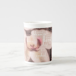 Orchid Blommigt Blommar Ord Cloud Benporslin Mugg