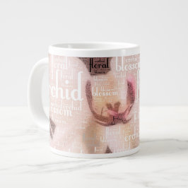 Orchid Blommigt Blommar Ord Cloud Jumbo Mugg