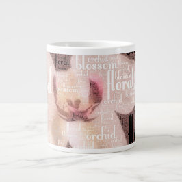 Orchid Blommigt Blommar Ord Cloud Jumbo Mugg
