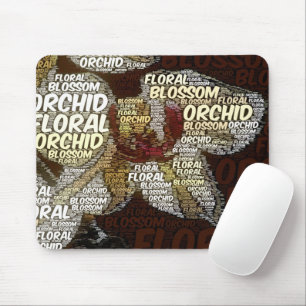 Orchid, Blommigt, Blommar Typografi Inbäddat foto Musmatta