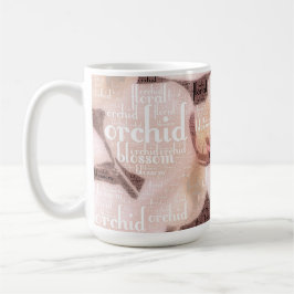 Orchid Blommigt Blommar Typography Ord Cloud Mugg