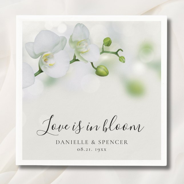 Orchid Blommigt Bröllop Pappersservett (Floral Wedding Napkins)