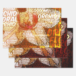 Orchid Blommigt Ord Cloud Decoupage