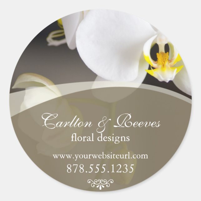 Orchid Blooms 2 Runt Klistermärke (Framsida)