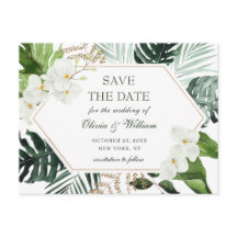 Orchid Bohemian Greenery Bröllop spara datum