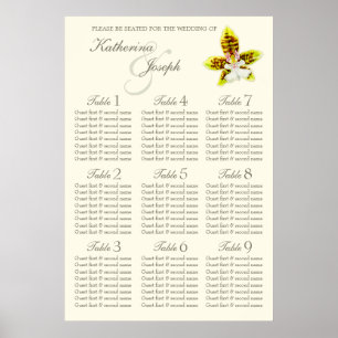 Orchid Bröllop-sätet Bord Planner 1-9 Poster