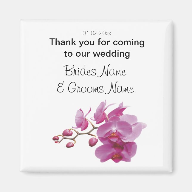 Orchid Bröllop Souvenirs Keepsakes Giveaways Magnet (Framsidan)