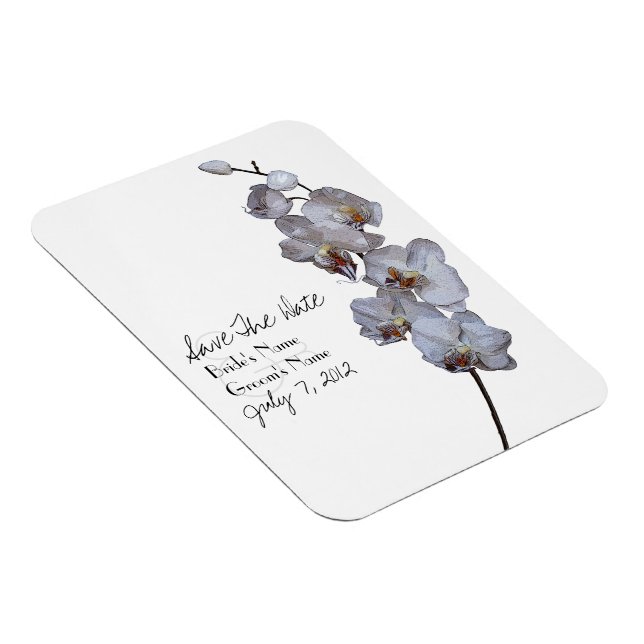 Orchid Bröllop spara datum Magnet (Högersidan)