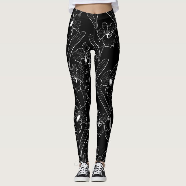 Orchid, Cattleya, sketch Leggings (Framsida)