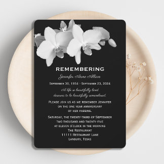 Orchid Dödsjubileumsinbjudan Inbjudningar