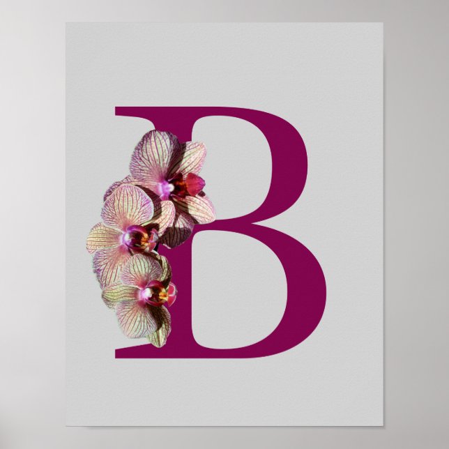 Orchid Elegant Monogram Initial B Poster (Framsidan)