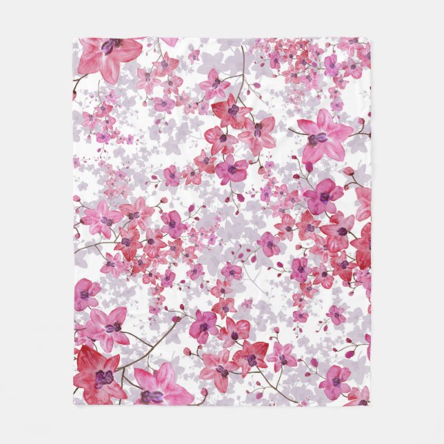 Orchid: Enkelt rödskönhet. Fleecefilt (Framsidan)