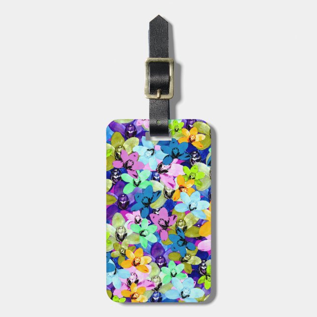 Orchid Extravaganza Vatten Färg, Luggage Tag Bagagebricka (Vertikal Framsida)