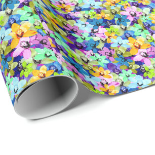 Orchid Extravaganza Watercolor, Gift Wrap Paper Presentpapper