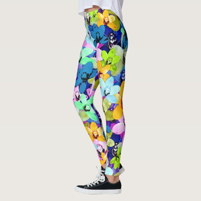 Orchid Extravaganza Watercolor Leggings (Vänster)