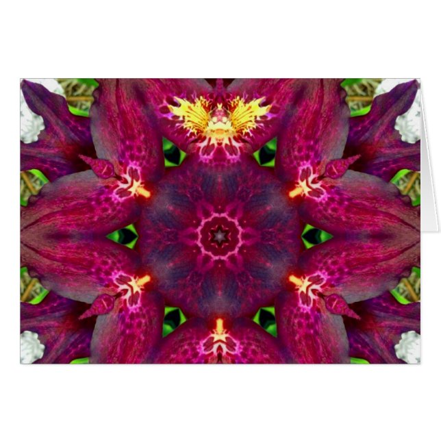 Orchid Fairy Mandala Hälsningskort (Framsidan Horizontal)