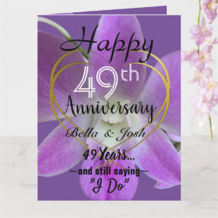 Orchid Flower 49:e Bröllop-årsjubileet Kort