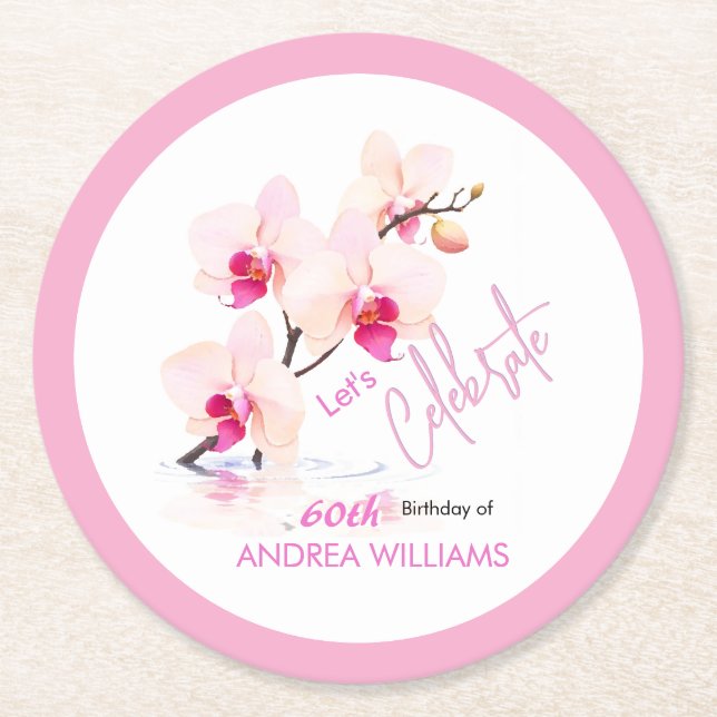 Orchid Flower Blommar 60: e födelsedagen Underlägg (Framsidan)