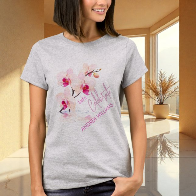 Orchid Flower Blommars 60:e födelsedagen Namn T-Sh T Shirt (Skapare uppladdad)