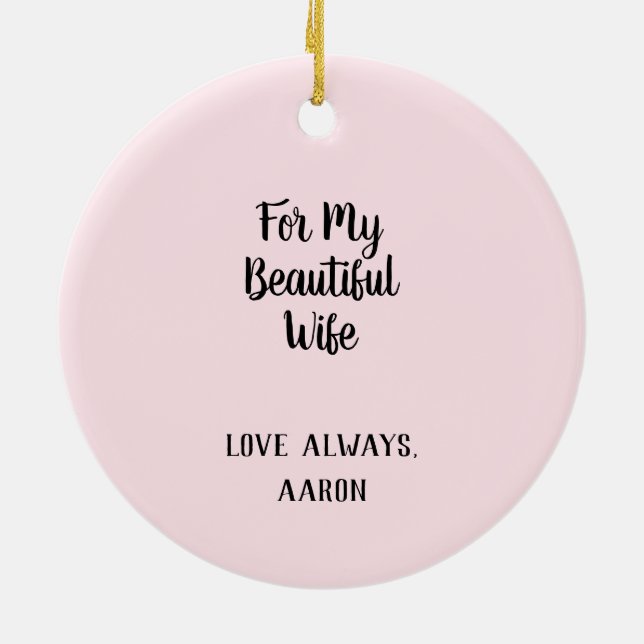 Orchid Flower för min vackra fru Julgransprydnad Keramik (Baksidan)