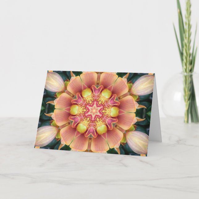 Orchid Flower Mandala Kort (Framsida)