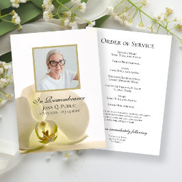 Orchid Flower på White Funeral Service Program